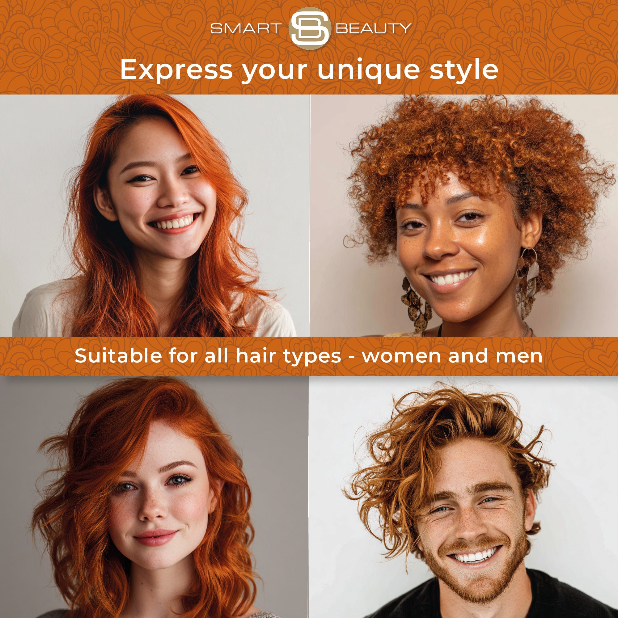 Amber Copper Hair Dye with Added Plex Hair Care Conditioner, Permanent Hair Colour