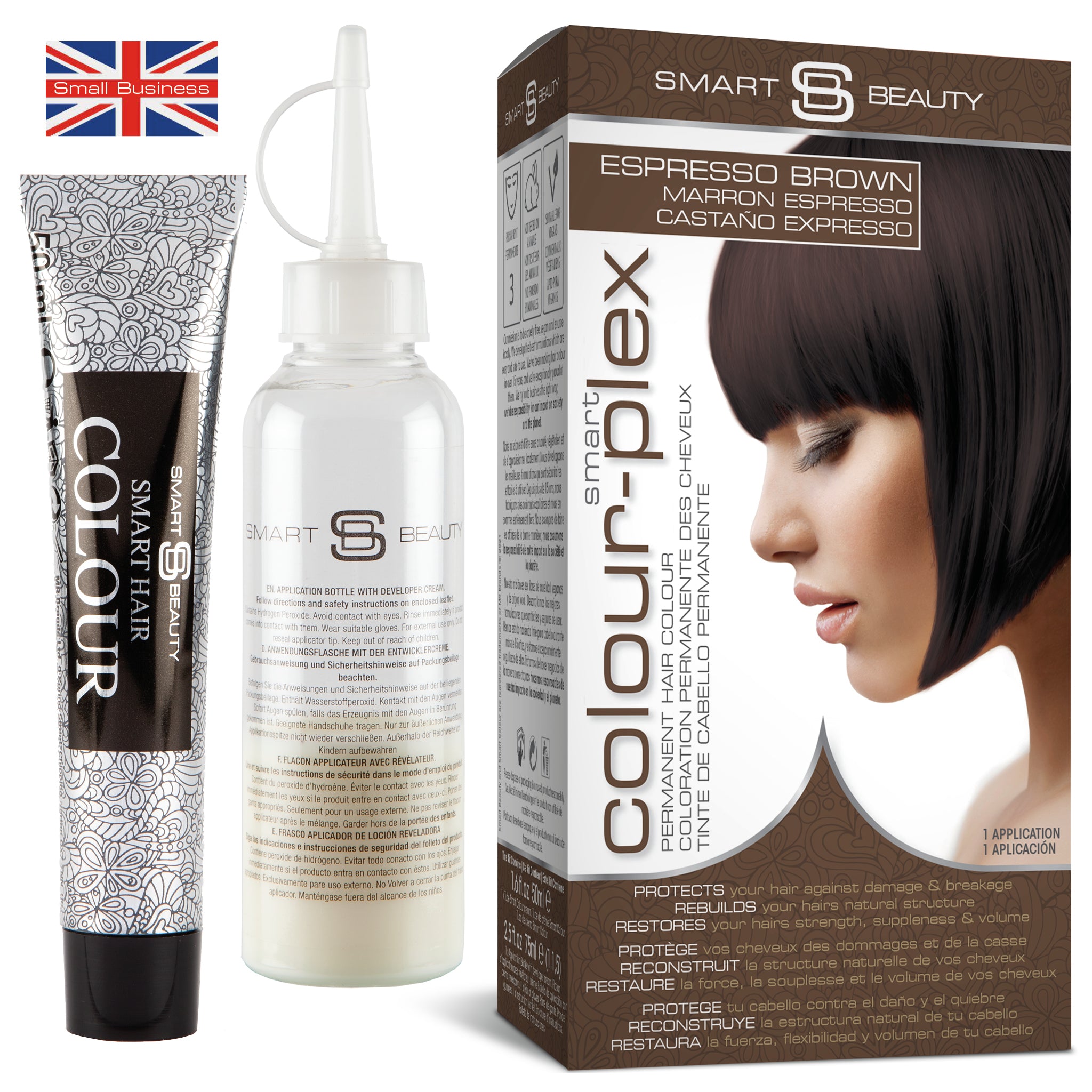 Espresso Brown Hair Dye with Added Plex Hair Care Conditioner, Permanent Hair Colour