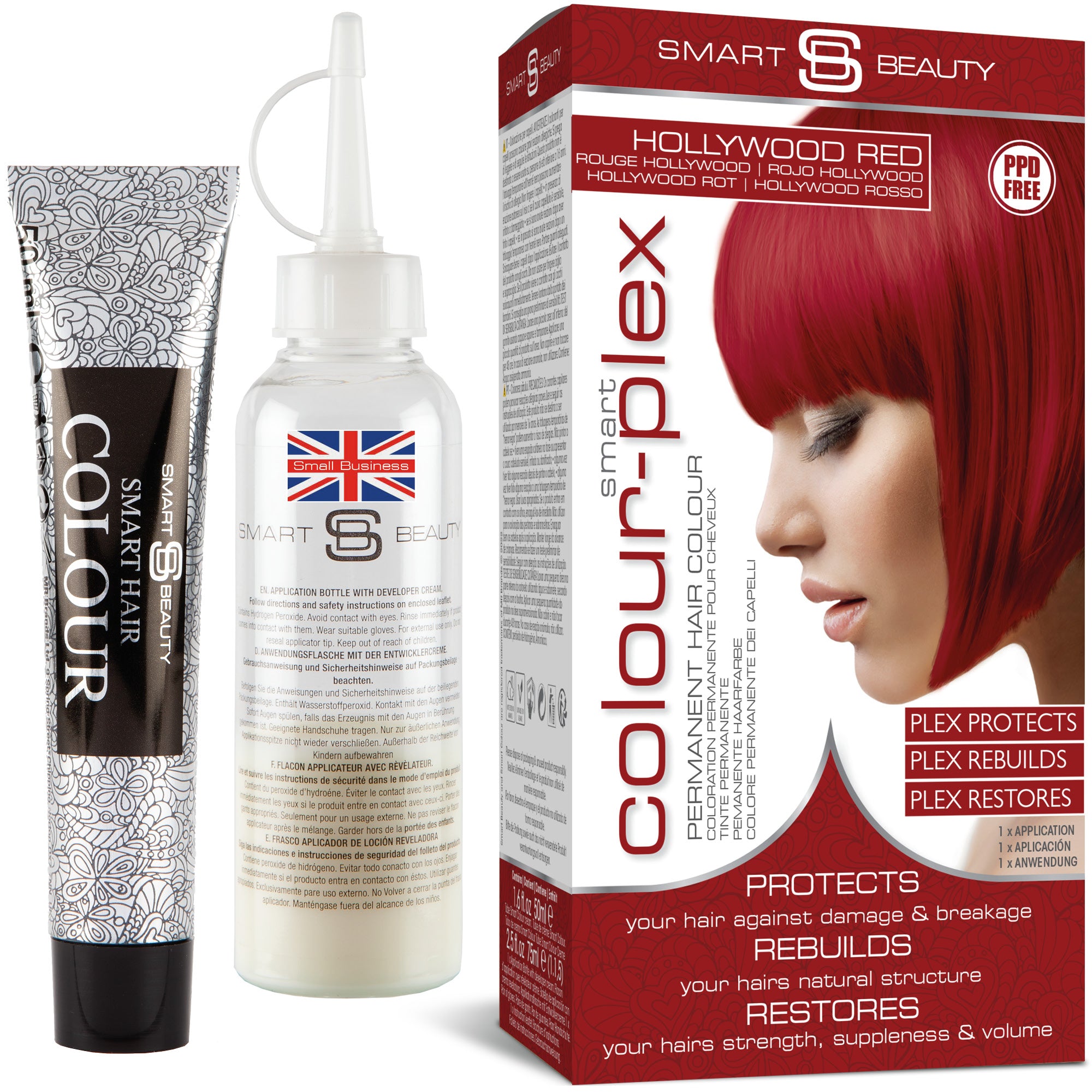 Hollywood Red Hair Dye with Added Plex Hair Care Conditioner, Permanent Hair Colour