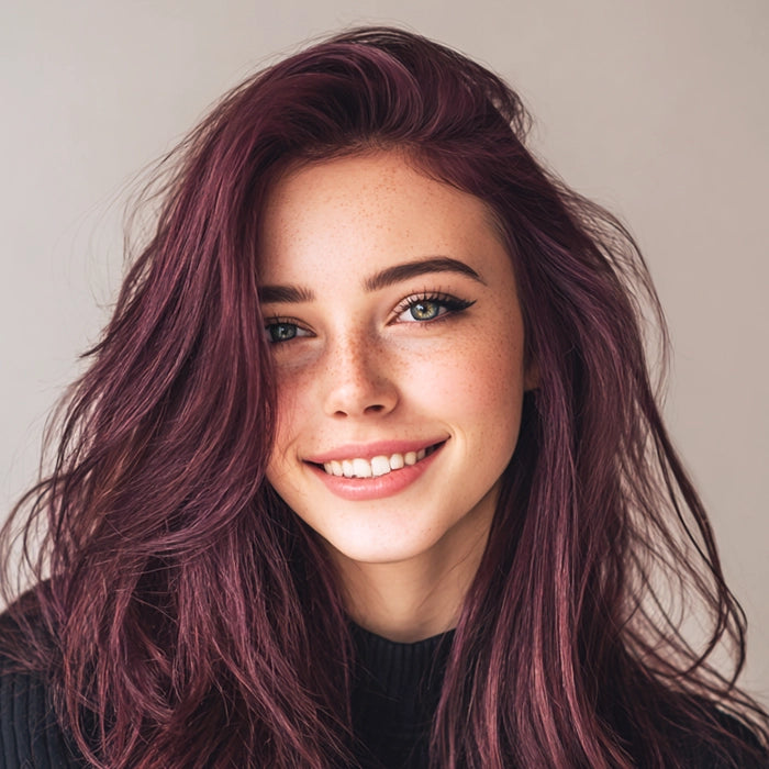 Rich Plum Hair Dye with Added Plex Hair Care Conditioner, Permanent Hair Colour